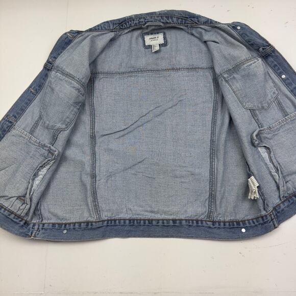 Forever 21 Upcycled Dio Demogorgon Patch Denim Oversized Vest Women's Size L - Picture 5 of 7